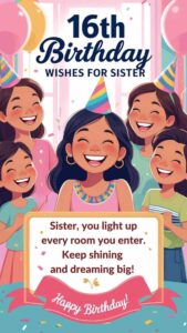 16th birthday wishes for sister