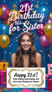 21st birthday wishes for sister