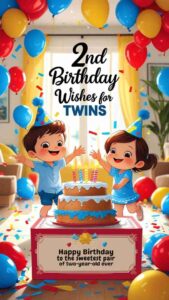 2nd birthday wishes for twins