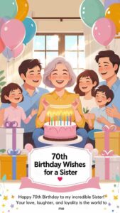 70th birthday wishes for a sister