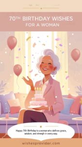 70th birthday wishes for a woman