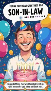 funny birthday greetings for son in law