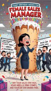 funny birthday wishes for female sales manager