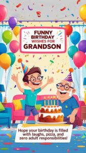 funny birthday wishes for grandson