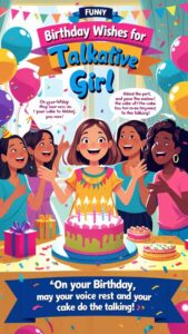 funny birthday wishes for talkative girl
