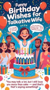 funny birthday wishes for talkative wife