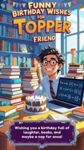funny birthday wishes for topper friend