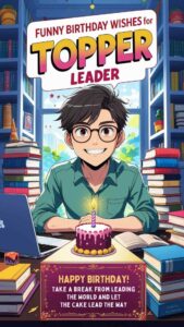 funny birthday wishes for topper leader