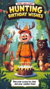 short and funny hunting birthday wishes