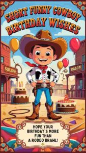 short funny cowboy birthday wishes