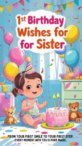 1st birthday wishes for sister