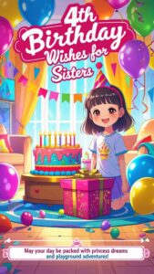 4th birthday wishes for sisters