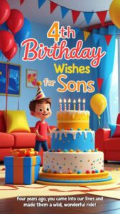 4th birthday wishes for sons