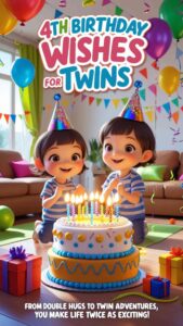 4th birthday wishes for twins