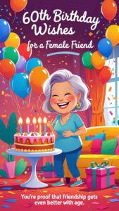 60th birthday wishes for a female friend
