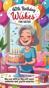 60th birthday wishes for sister