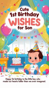 cute 1st birthday wishes for son