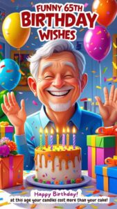 funny 65th birthday wishes