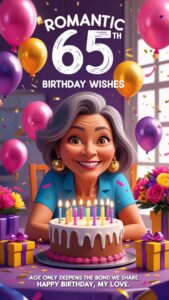 romantic 65th birthday wishes