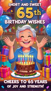 short and sweet 65th birthday wishes