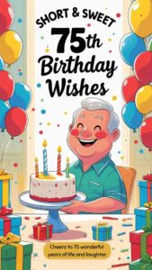 short and sweet 75th birthday wishes