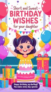 short and sweet birthday wishes for your daughter
