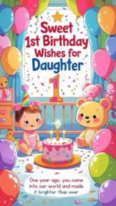 sweet 1st birthday wishes for daughter