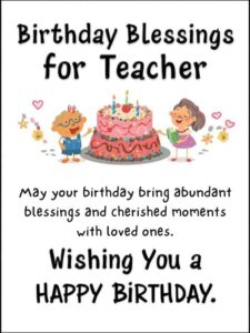 Birthday Blessings for Teacher