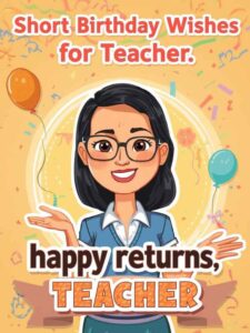Short Birthday Wishes for Teacher