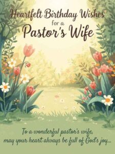 heartfelt birthday wishes for a pastor's wife