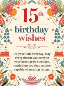 15th birthday wishes