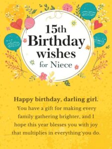 15th birthday wishes for niece