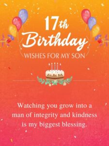 17th birthday wishes for my son
