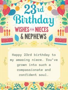 23rd birthday wishes for nieces and nephews