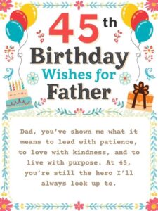 45th birthday wishes for father