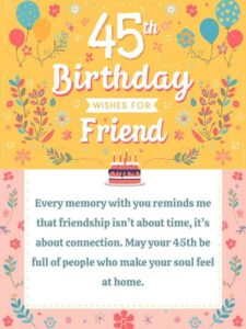 45th birthday wishes for friend