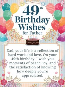 49th birthday wishes for father