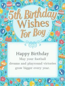 5th birthday wishes for boy