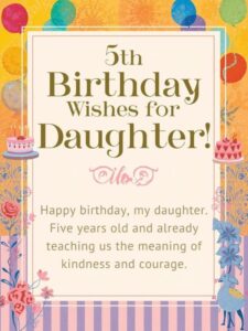 5th birthday wishes for daughter