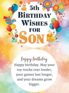 5th birthday wishes for son