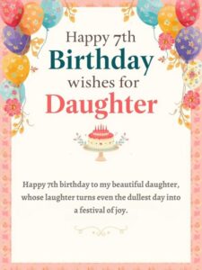 happy 7th birthday wishes for daughter