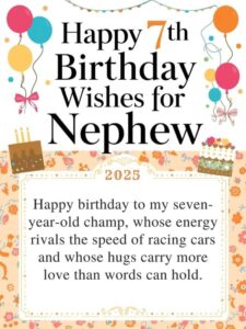happy 7th birthday wishes for nephew