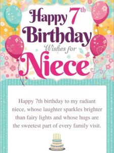 happy 7th birthday wishes for niece