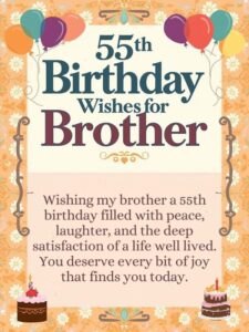 55th birthday wishes for brother