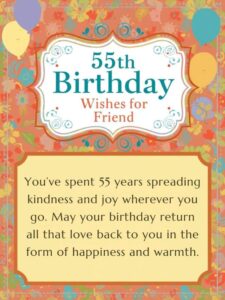55th birthday wishes for friend