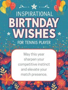 Inspirational Birthday Wishes for Tennis Player