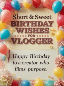 Short & Sweet Birthday Wishes for a Vlogger