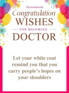 personalized congratulation wishes for becoming doctor