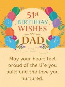 51st Birthday Wishes for Dad