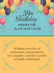 59th Birthday Wishes for Aunt and Uncle